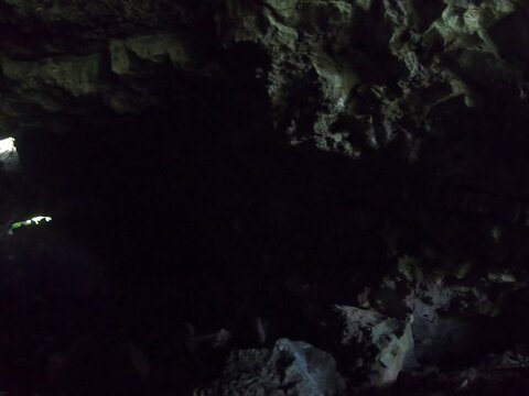 View of a cave at Pont Bondieu located in east of Mauritius island