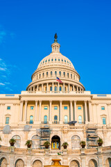 Obraz premium The United States Capitol, often called the Capitol Building, is the home of the United States Congress and the seat of the legislative branch of the U.S. federal government. Washington, United States