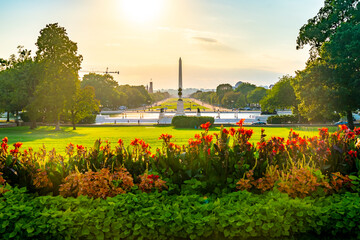 The Washington Monument is an obelisk on the National Mall in Washington, D.C., built to...