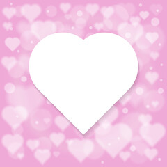 Valentines day background with bokeh lights and hearts design. -  Vector.