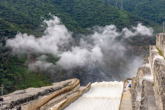 Represa Hidroituango en agosto de 2021, Ituango, Antioquia Colombia