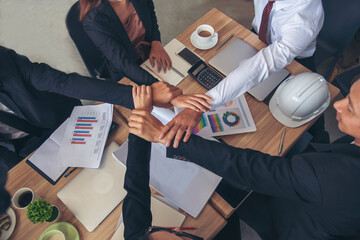 Partners hands together teamwork group of business people meeting in firm company office. Diversity Hands join empower partnership teams connection community. Success Mergers acquisitions partnership