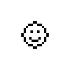Happy smile icon vector pixel Smiling Emoticon