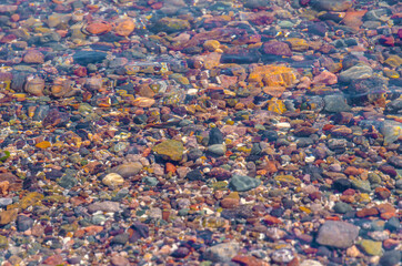 Colorful stones in the sea