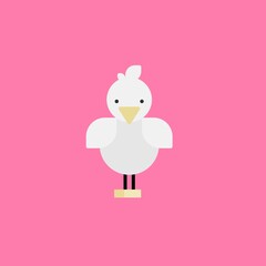 Cute vector illustration with farm bird, goose or seagull