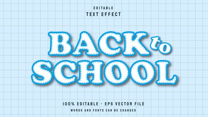 Back to school 3d style editable text effect template
