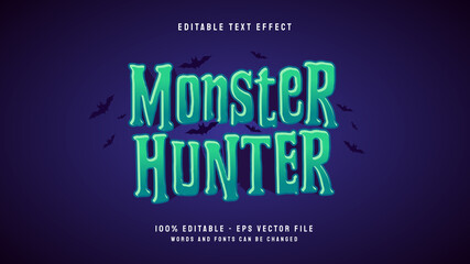 Monster hunter 3d cartoon game editable text effect template