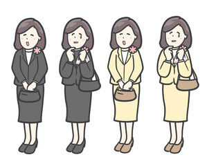 入学式卒業式の保護者女性のイラスト