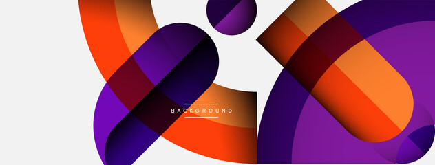 Obraz premium Geometric abstract background. Round shapes, circles, lines composition for wallpaper banner background or landing page