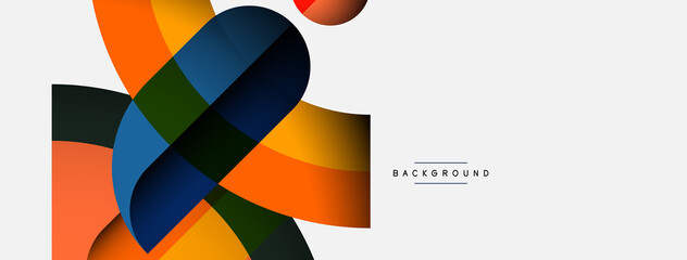 Obraz premium Trendy shapes, color minimal design composition, lines and shadows for wallpaper banner background or landing page