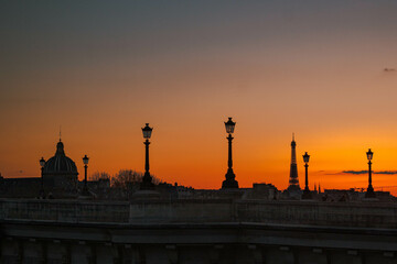 Fototapeta na wymiar Sunset Eiffel Tower