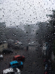 drops of rain on the window