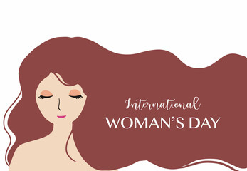 woman internation day background with face,hair and flower