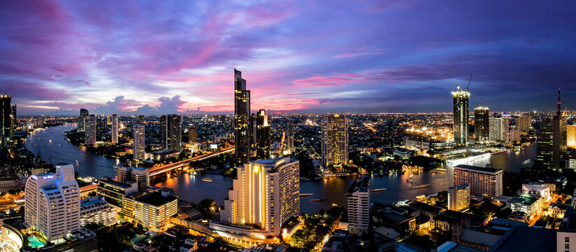 Sunset view from lebua tower bangkok