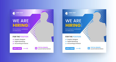 We are hiring for job vacancy Social Media Post Or Instagram Promotional Social Media Square Banner Template Design