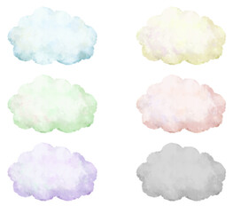 くも　雲　水彩　手描き