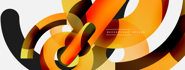 Round shapes circles and other geometric forms. Vector illustration for wallpaper banner background card or landing page