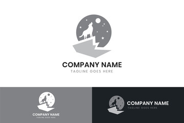 Wolf logo template design. Wolf vector icon design.