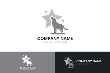 Wolf logo template design. Wolf vector icon design.
