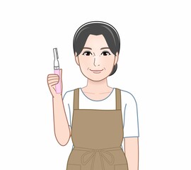 産毛処理をする女性