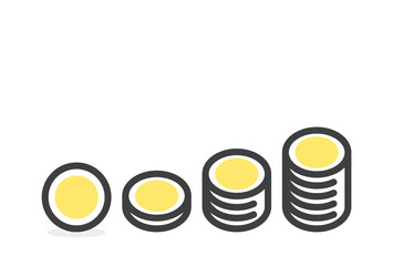 マークの入っていない硬貨のセット・コイン - シンプルなお金のアイコン