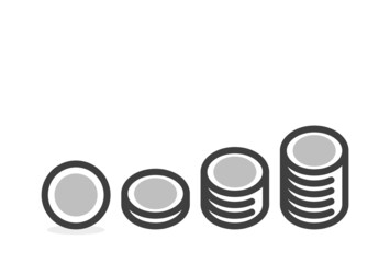 マークの入っていない硬貨のセット・コイン - シンプルなお金の白黒アイコン
