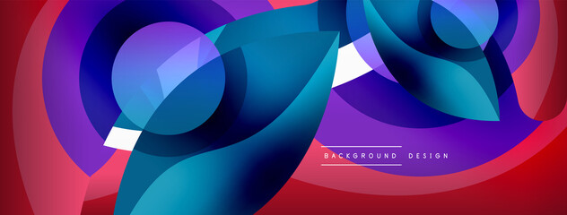 Creative geometric wallpaper. Minimal abstract background. Circle wave and round shapes composition vector illustration for wallpaper banner background or landing page