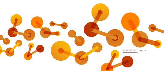 Line points connections geometric abstract background. Circles connected by lines. Trendy techno business template for wallpaper, banner, background or landing