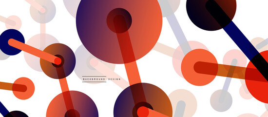 Abstract background. Round dots connected by lines. Trendy techno business template for wallpaper, banner, background or landing