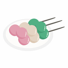 japanese colored meatballs illustration