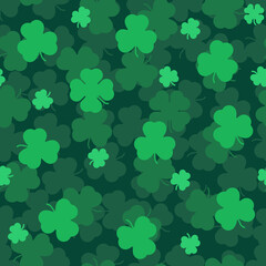 Green bush of clover leaves seamless pattern background
