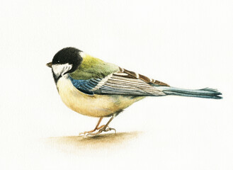 bird painting with watercolor