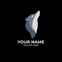Wolf's head logo template with isolated background. brand logo vector illustration