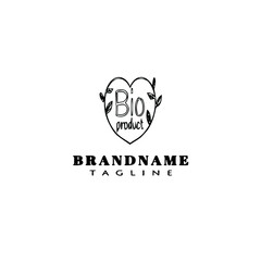 bio product logo design template icon black isolated vector cute