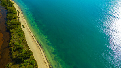 aerial view of beach at fat deer key