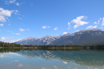 Fototapeta na wymiar lake edith reflections, Jasper National Park, Alberta