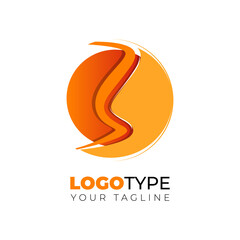 a logo containing the number 3, colored e and yellow with a cool and unique gradient style