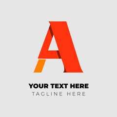 logo of letter A, red orange style modern