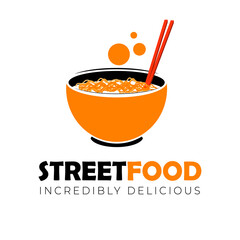 vector street food logo with bright and simple colors