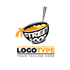 vector street food logo with bright and simple colors