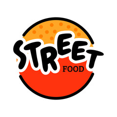vector street food logo with bright and simple colors