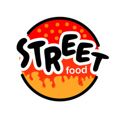 vector street food logo with bright and simple colors