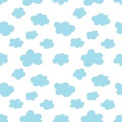 Seamless pattern with cartoon clouds 
