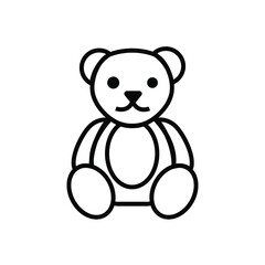 Bear doll icon outline flat design vector. Teddy bear icon outline