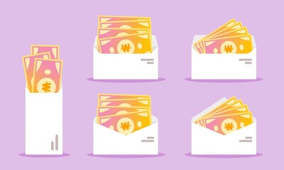 Korean Won Money in Envelope