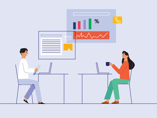 Office vector illustration