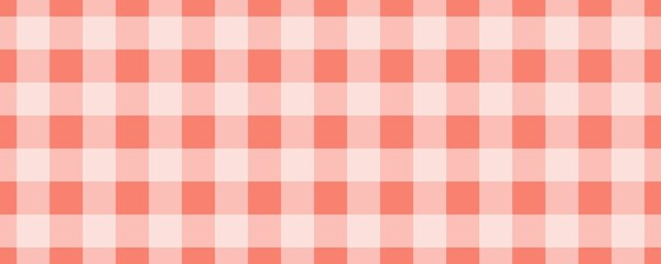 Banner, plaid pattern. Salmon on White color. Tablecloth pattern. Texture. Seamless classic pattern background.