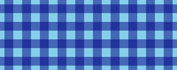 Banner, plaid pattern. Sky blue on Navy color. Tablecloth pattern. Texture. Seamless classic pattern background.