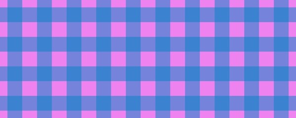 Banner, plaid pattern. Violet on Blue color. Tablecloth pattern. Texture. Seamless classic pattern background.