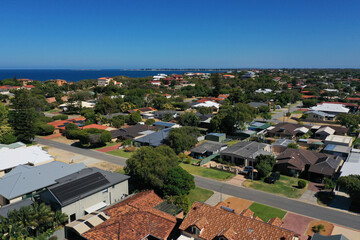 Aerial landscape view of a suburb in Western Australia - obrazy, fototapety, plakaty